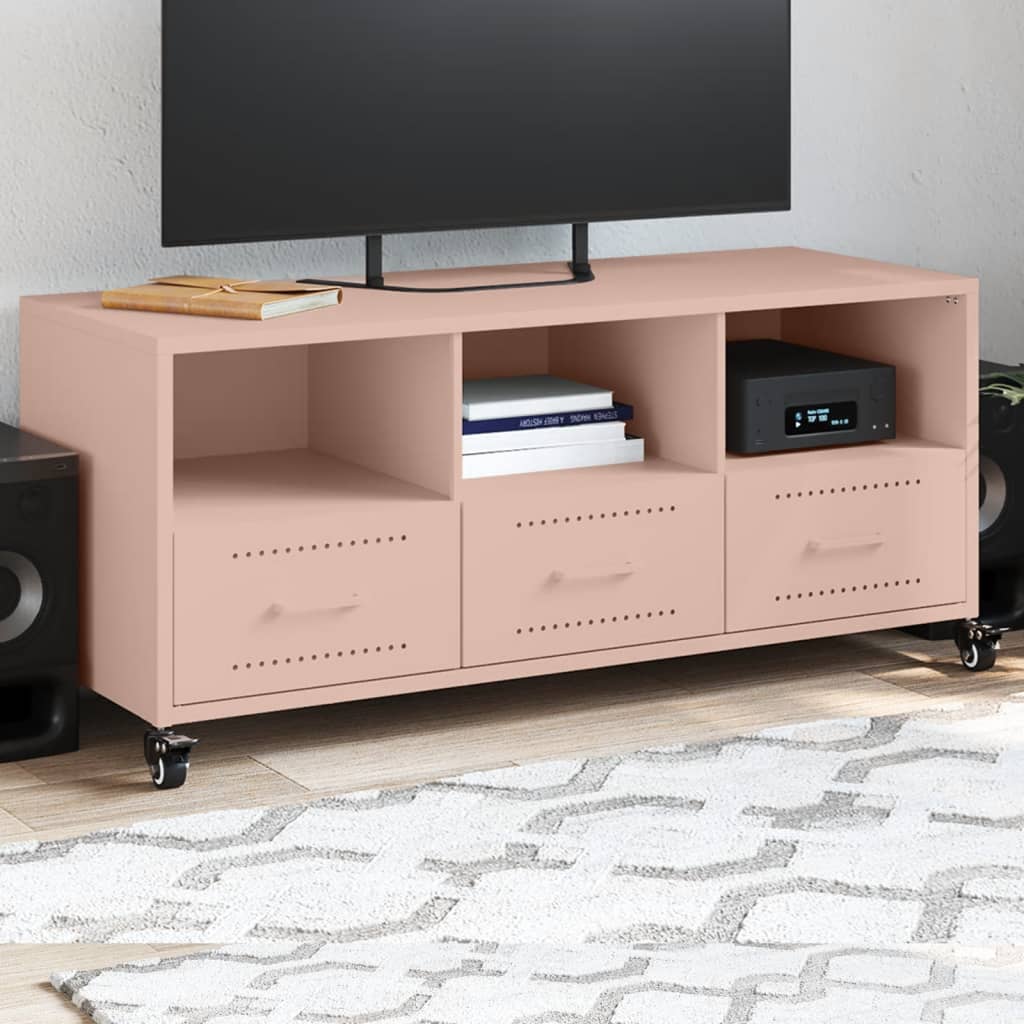 TV cabinet, pink, 100.5x39x43.5cm, steel