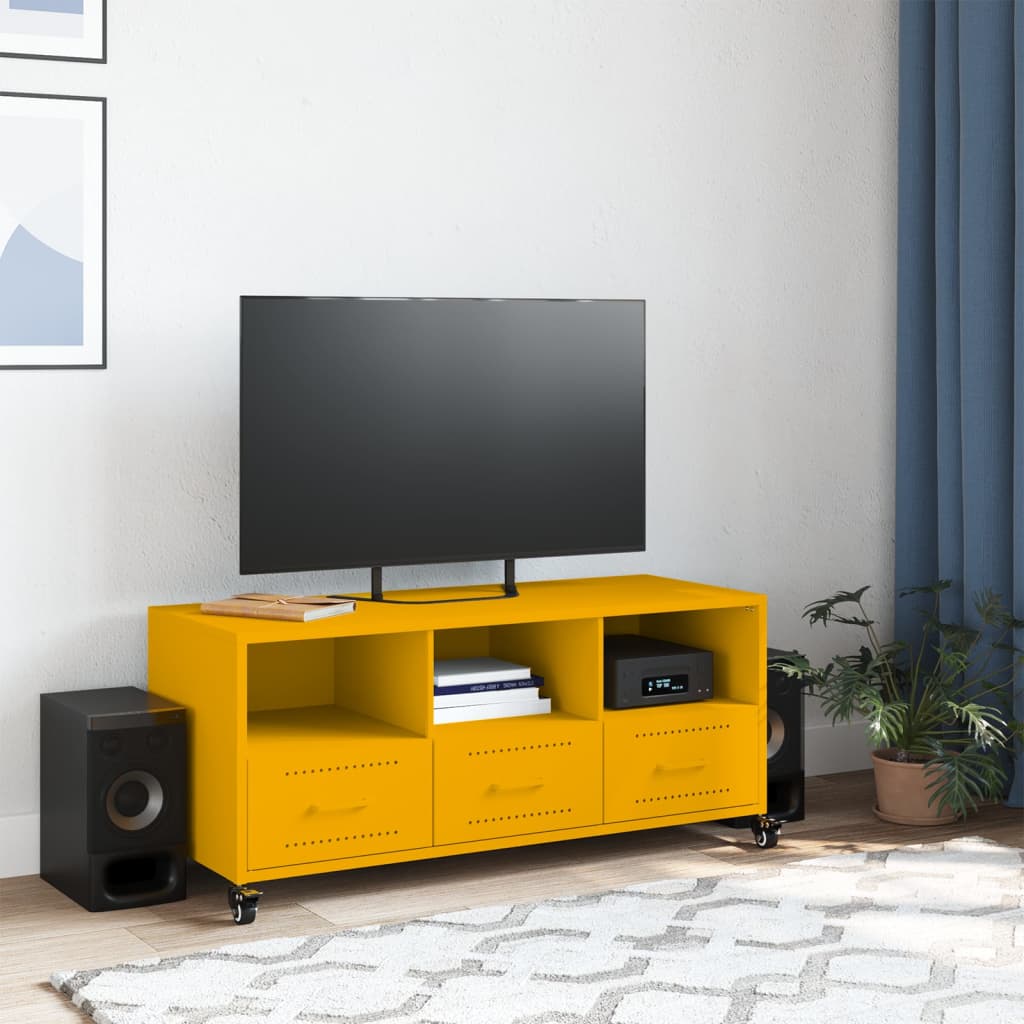 TV cabinet, mustard, 100.5x39x43.5cm, steel
