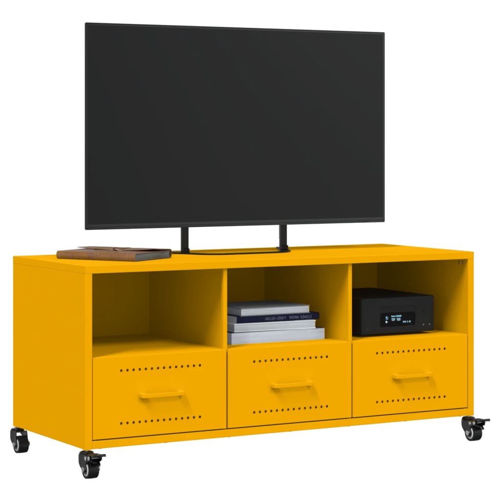 TV cabinet, mustard, 100.5x39x43.5cm, steel