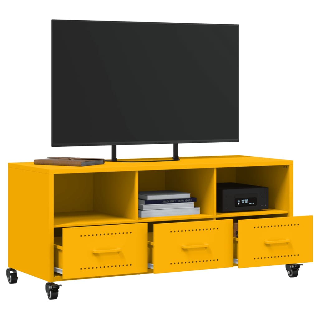 TV cabinet, mustard, 100.5x39x43.5cm, steel