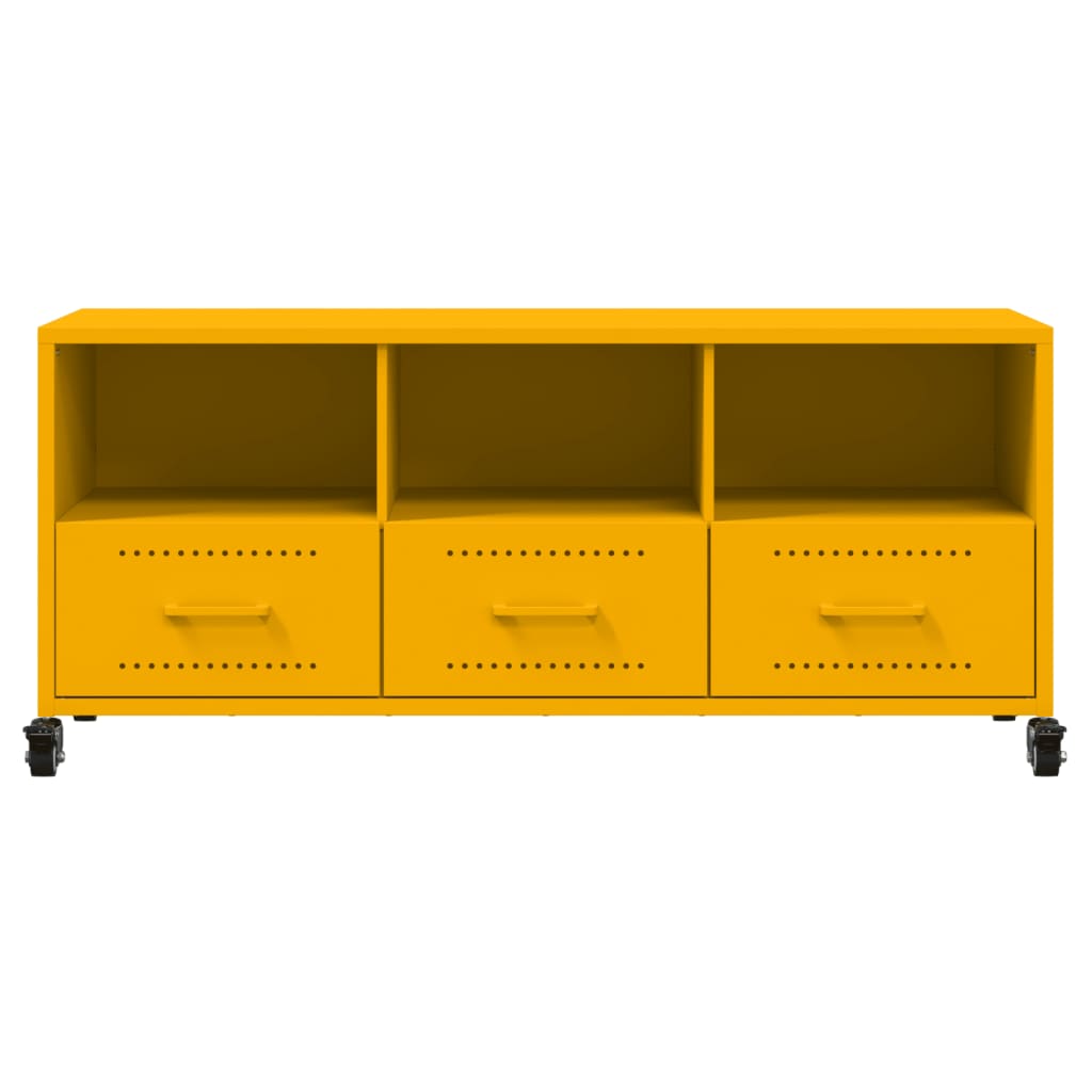 TV cabinet, mustard, 100.5x39x43.5cm, steel