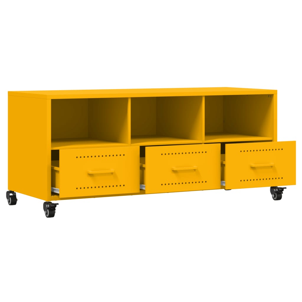 TV cabinet, mustard, 100.5x39x43.5cm, steel
