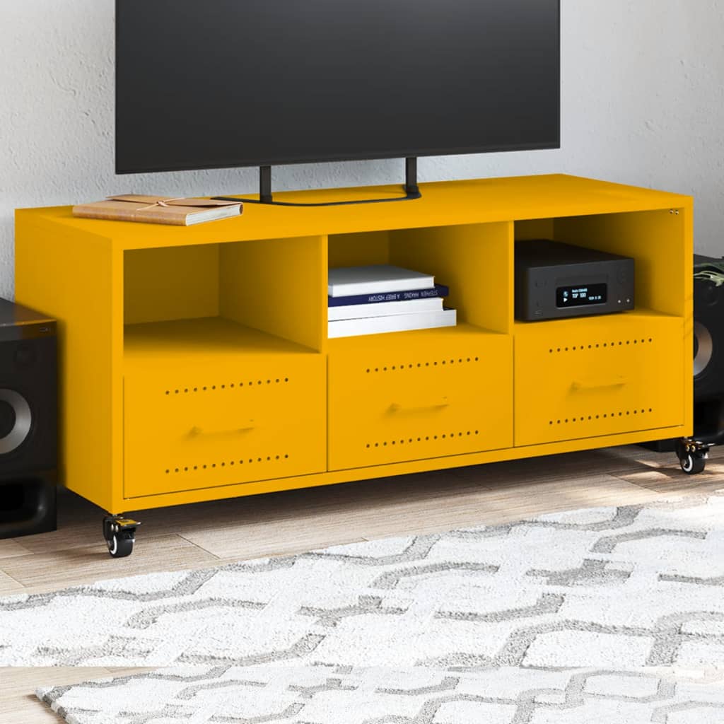 TV cabinet, mustard, 100.5x39x43.5cm, steel