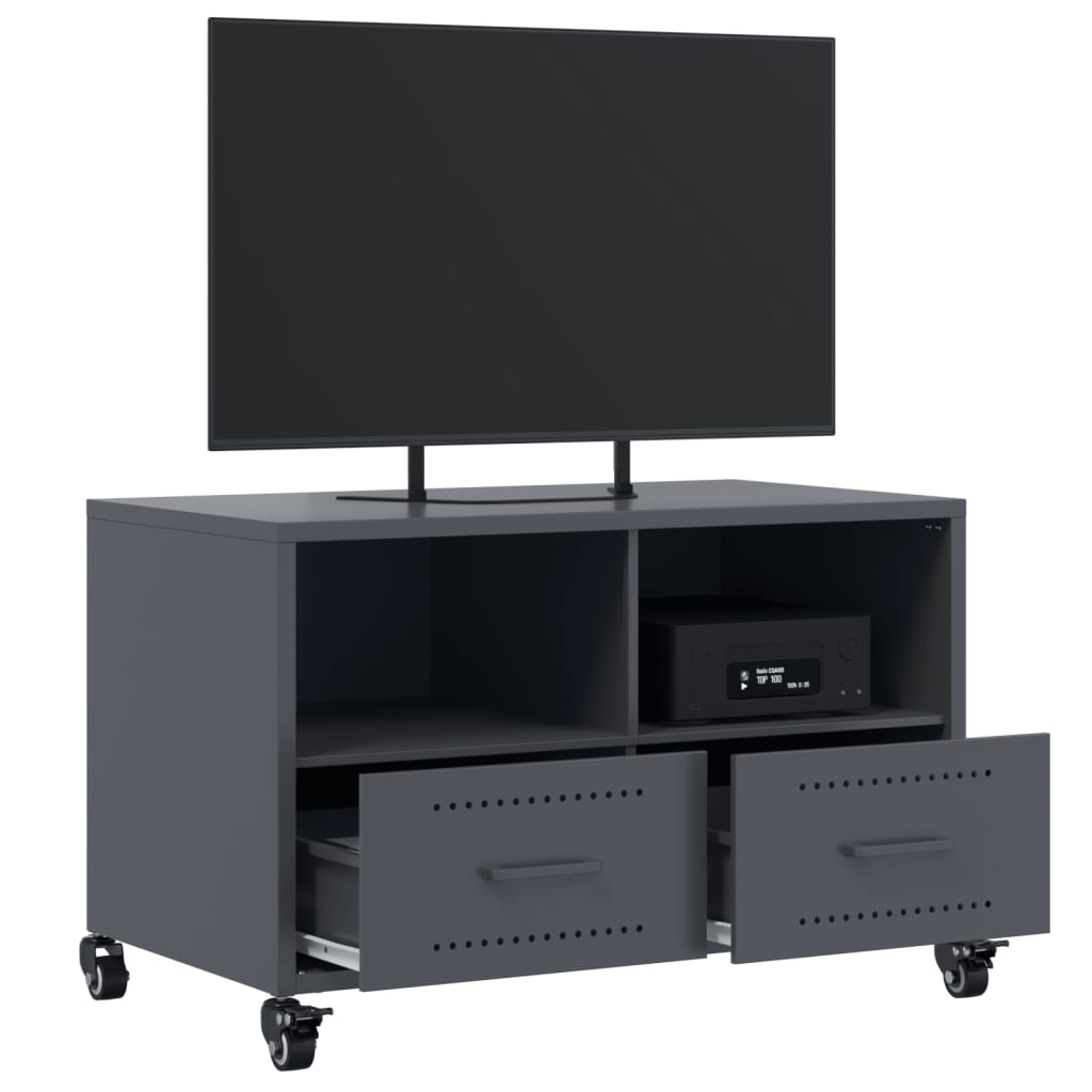 TV cabinet, anthracite, 68x39x43.5cm, steel