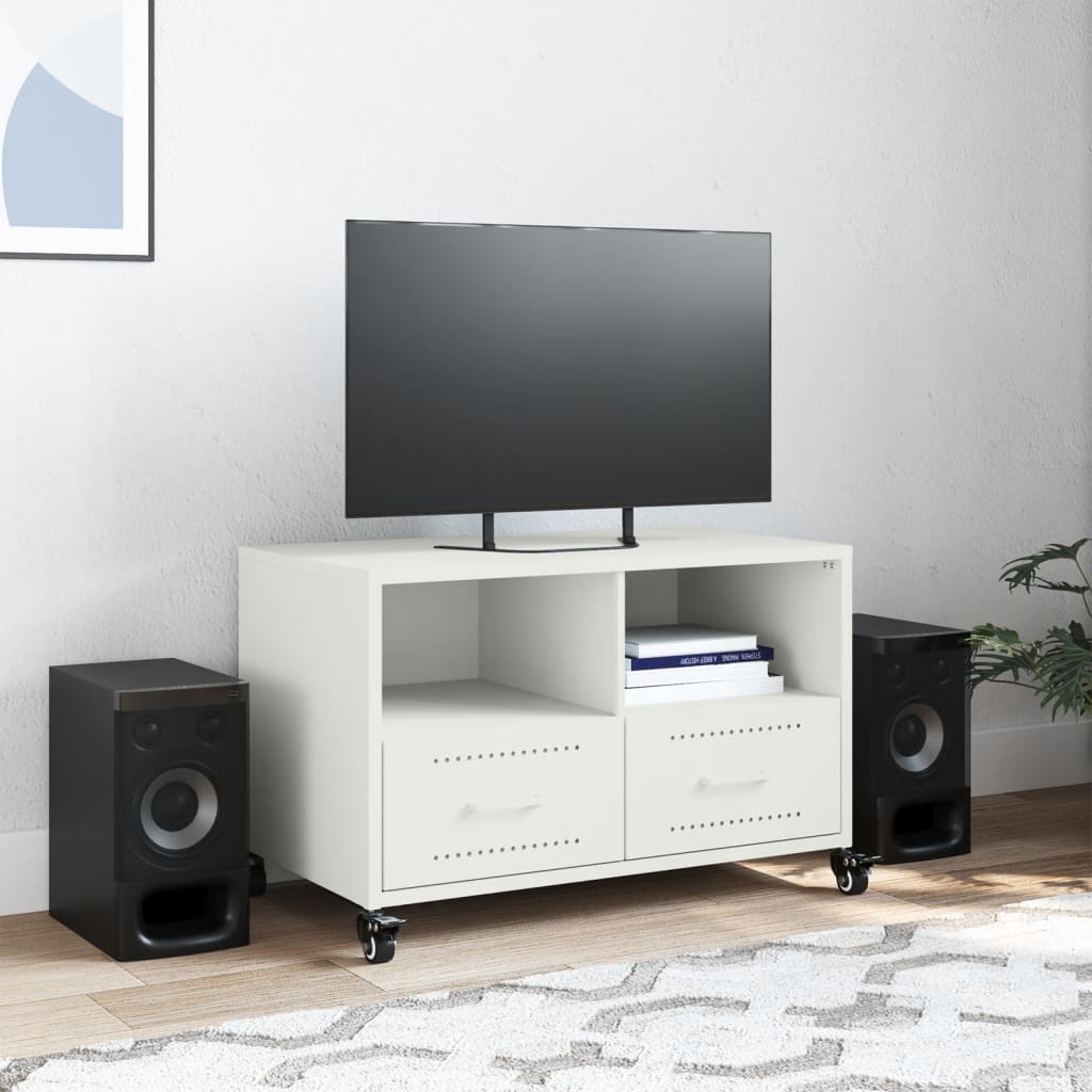 TV skapītis, balts, 68x39x43,5cm, tērauds