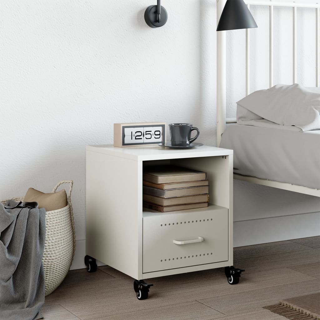 Nightstand, white, 36x39x43.5cm, steel