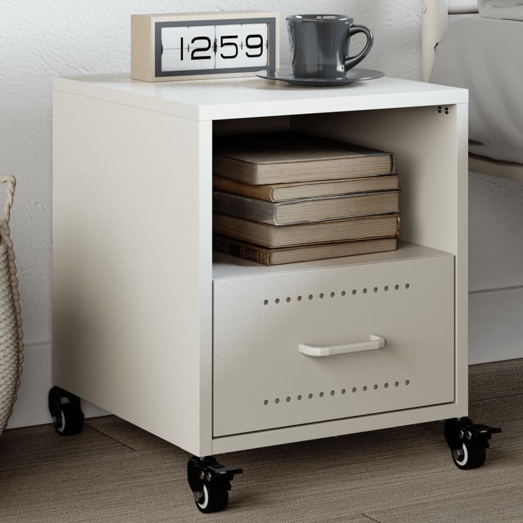 Nightstand, white, 36x39x43.5cm, steel
