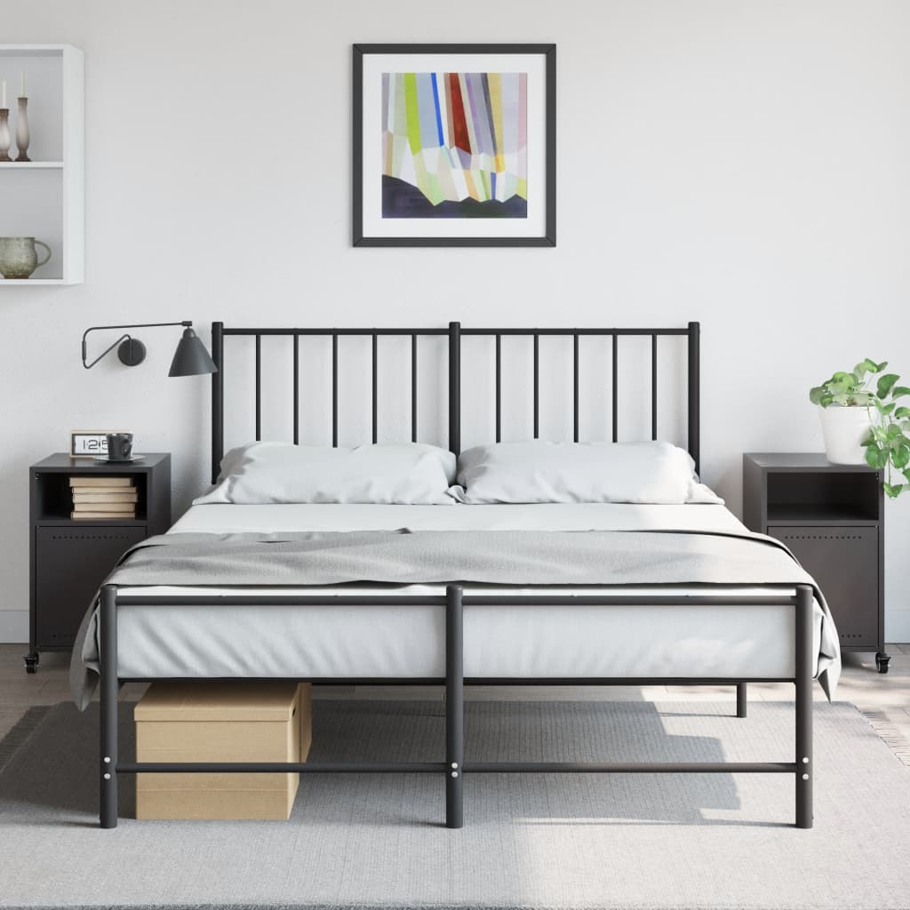 Bedside tables, 2 pcs, black, 36x39x59cm, steel