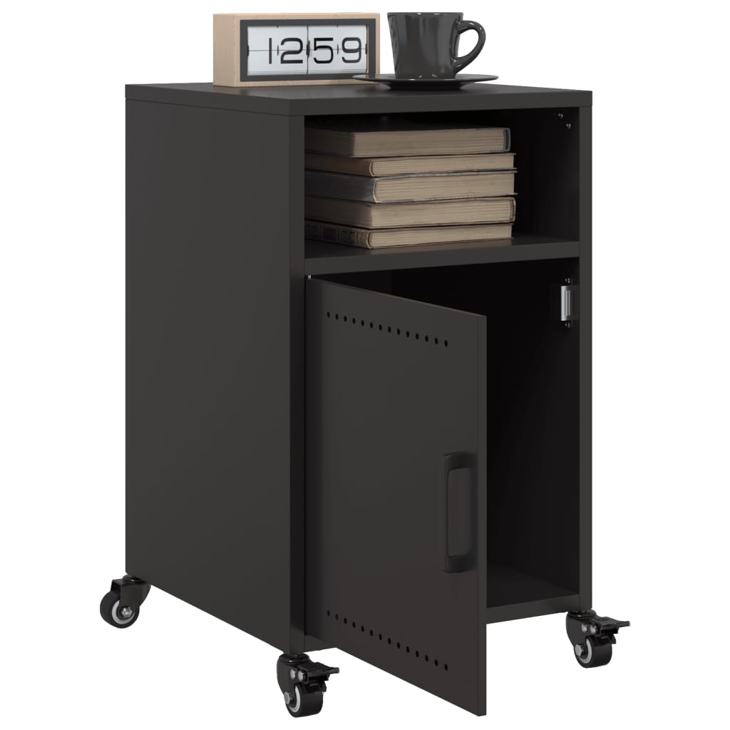 Bedside tables, 2 pcs, black, 36x39x59cm, steel