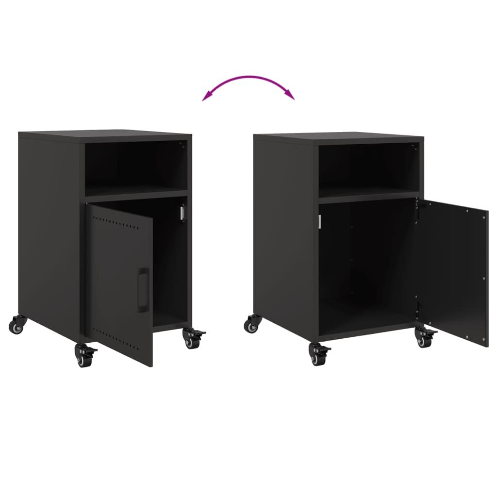Bedside tables, 2 pcs, black, 36x39x59cm, steel