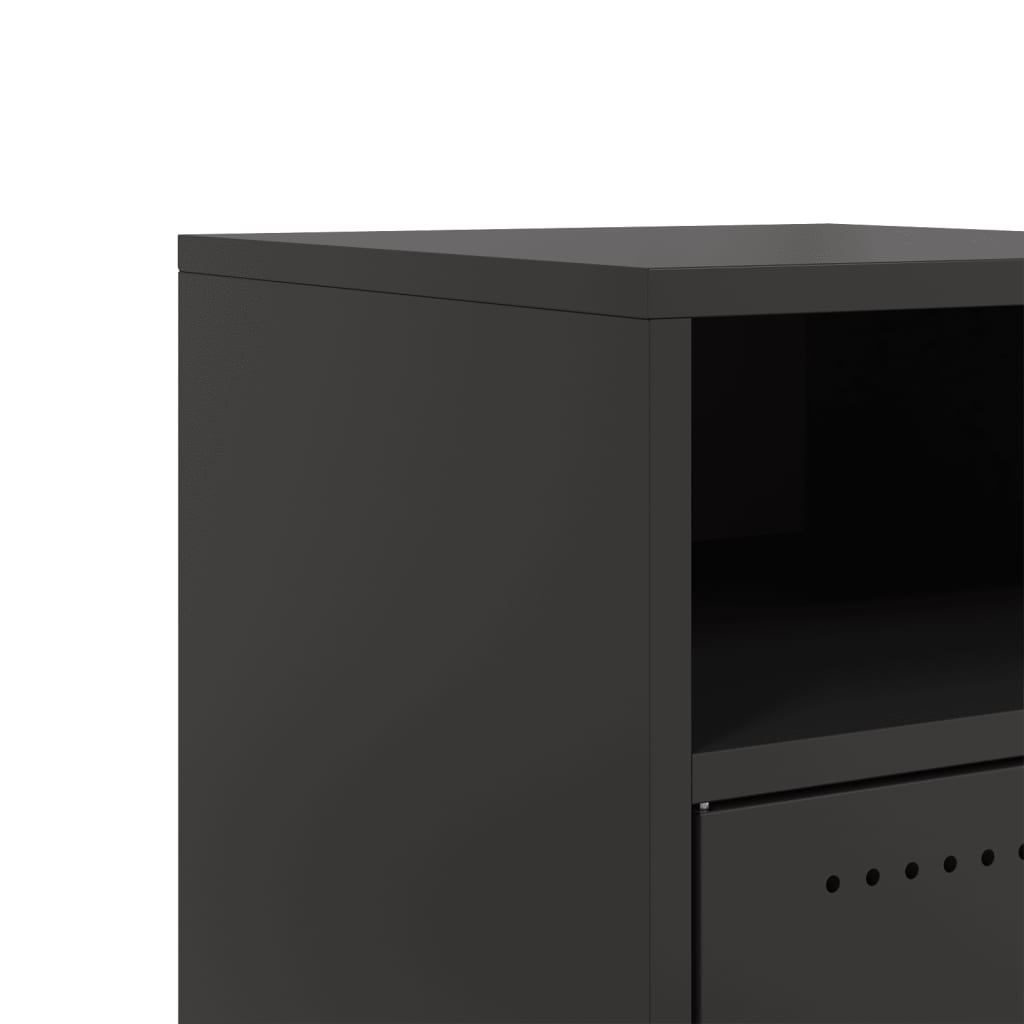 Bedside tables, 2 pcs, black, 36x39x59cm, steel