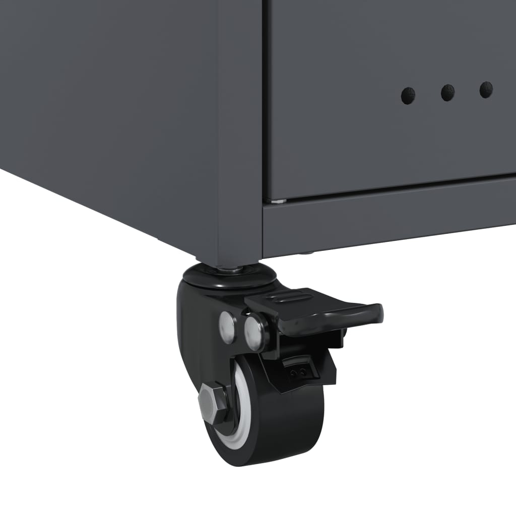Bedside tables, 2 pcs., anthracite, 36x39x59cm, steel