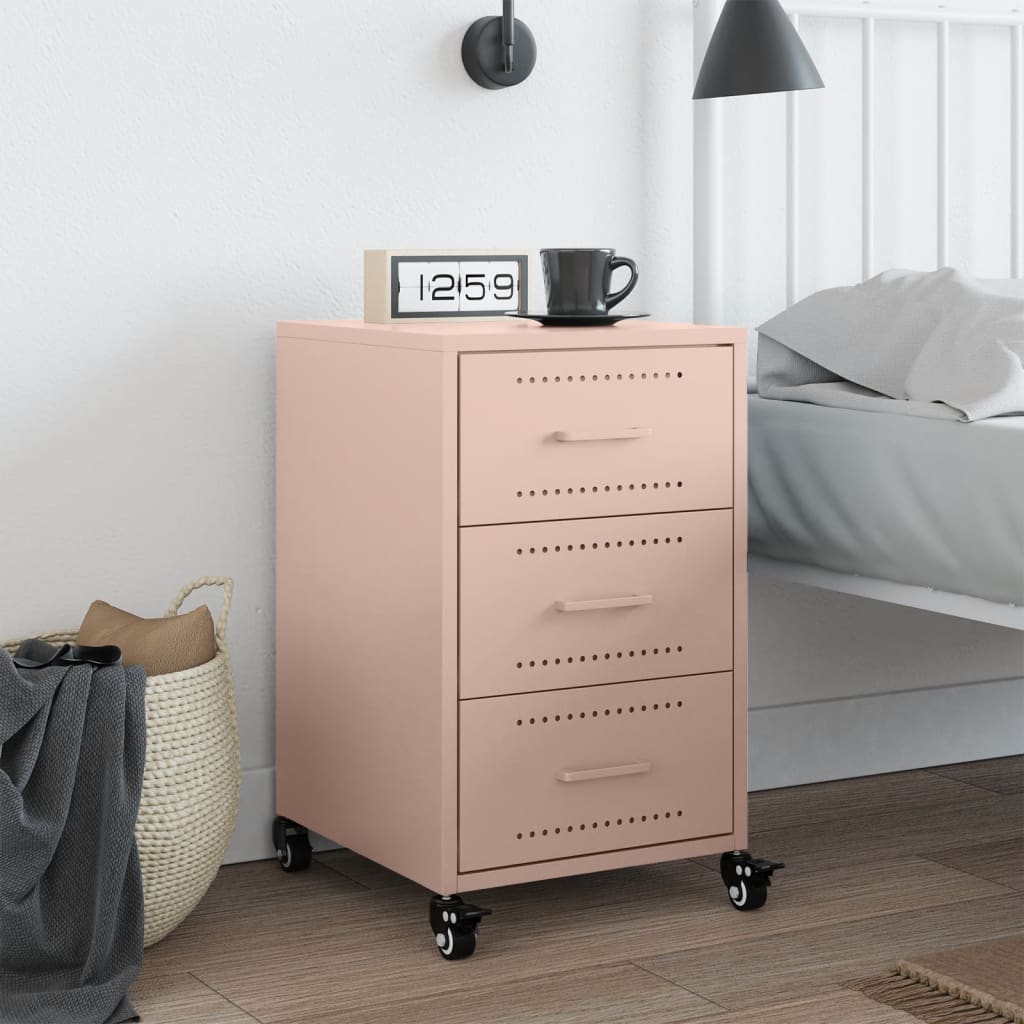 Nightstand, pink, 36x39x59cm, steel