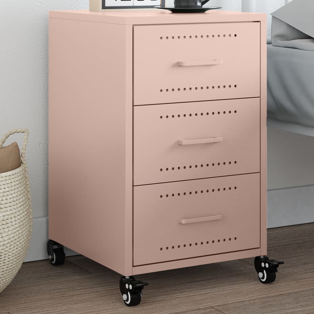 Nightstand, pink, 36x39x59cm, steel