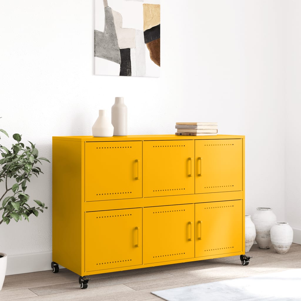 Sideboard, mustard, 100.5x39x72cm, steel