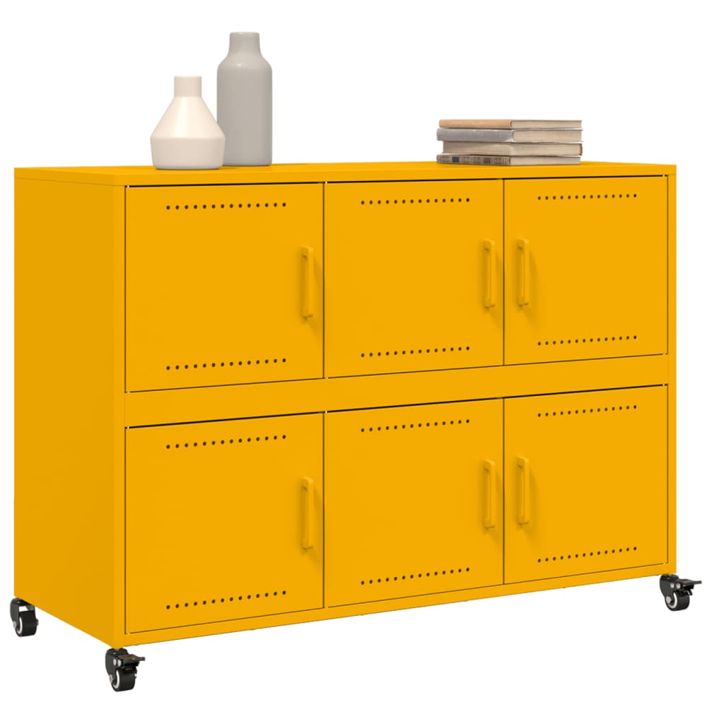 Sideboard, mustard, 100.5x39x72cm, steel