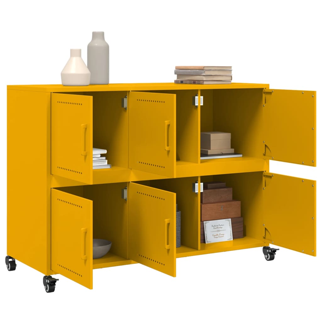 Sideboard, mustard, 100.5x39x72cm, steel
