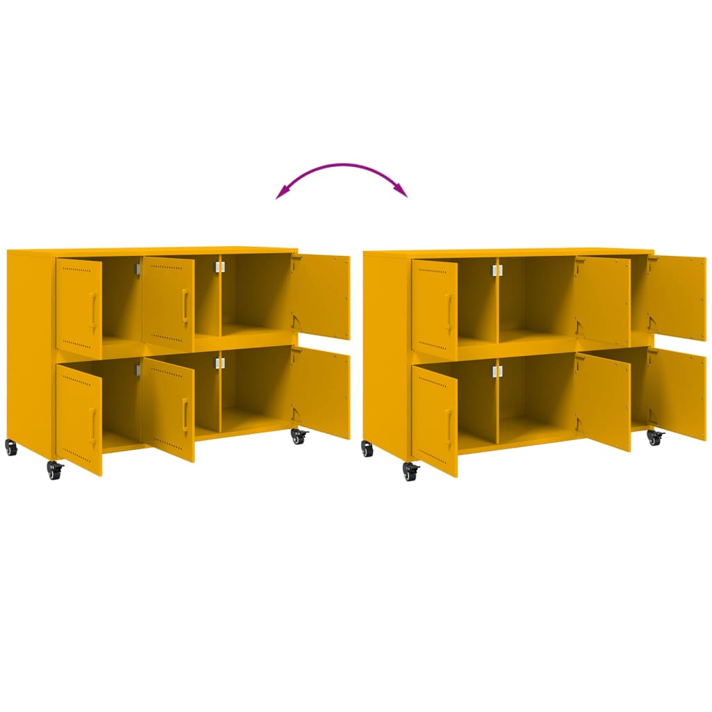 Sideboard, mustard, 100.5x39x72cm, steel