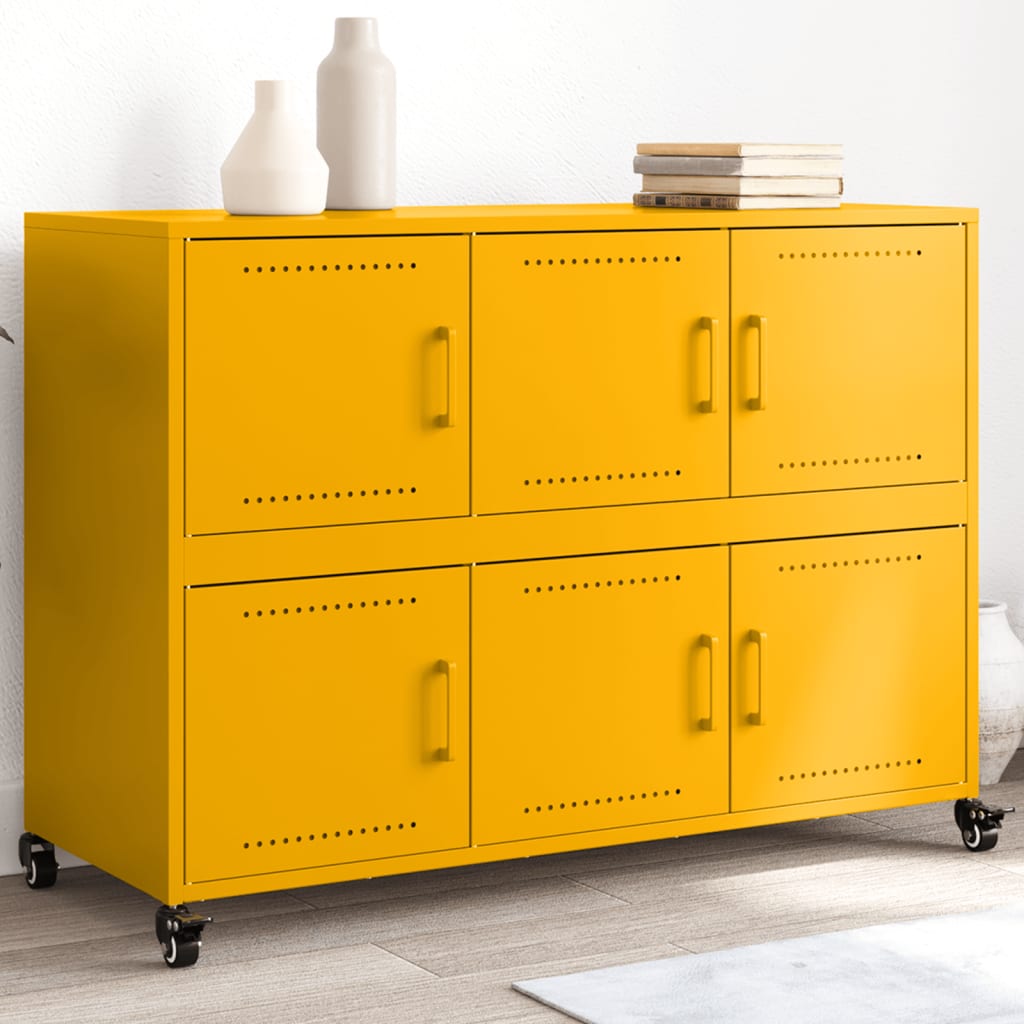 Sideboard, mustard, 100.5x39x72cm, steel