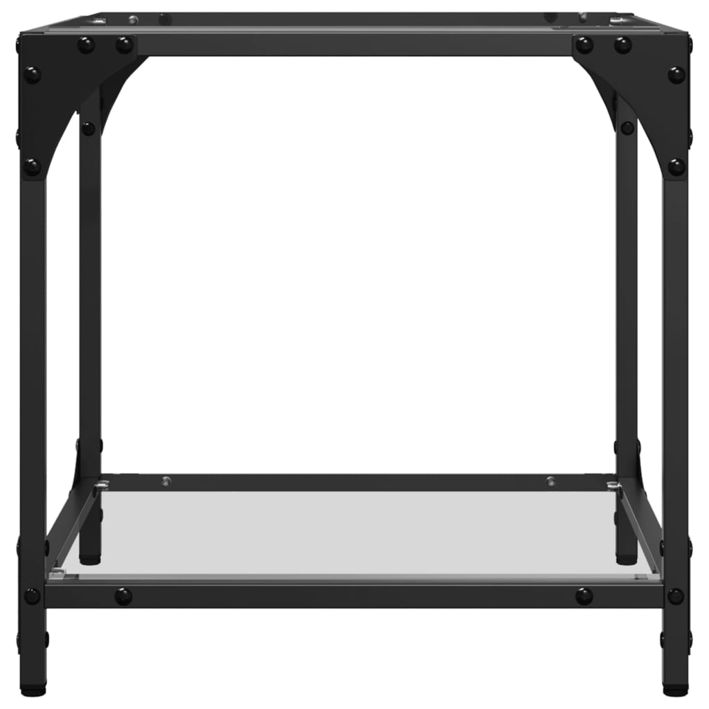 Coffee table with a clear top, 40x40x40cm, steel