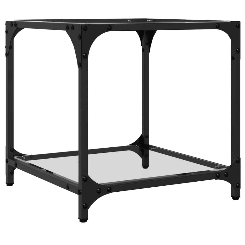 Coffee table with a clear top, 40x40x40cm, steel