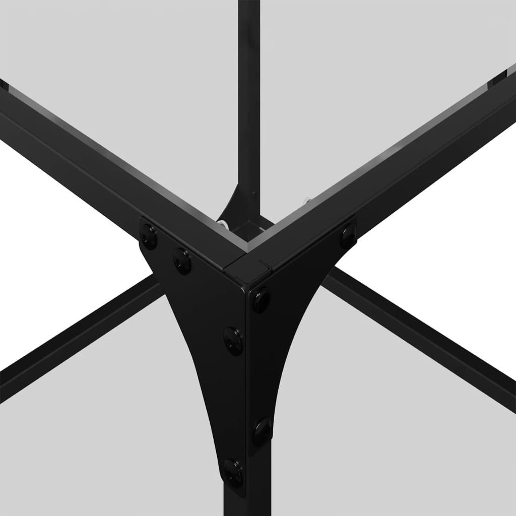 Coffee table with a clear top, 40x40x40cm, steel