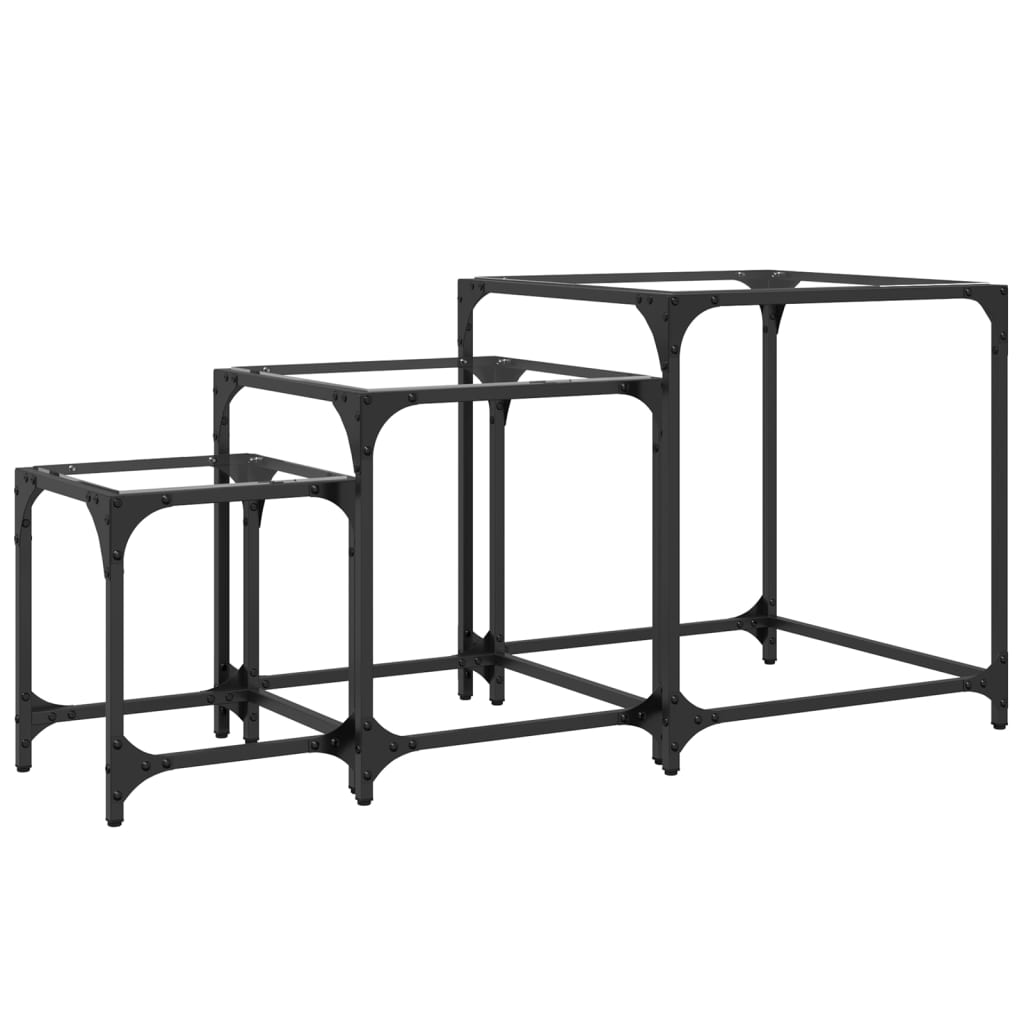 Saliekamie kafijas galdiņi, 3 gab., tērauds