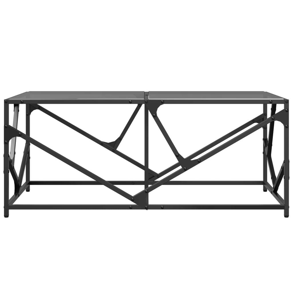 Coffee table with black top, 98.5x50x41cm, steel