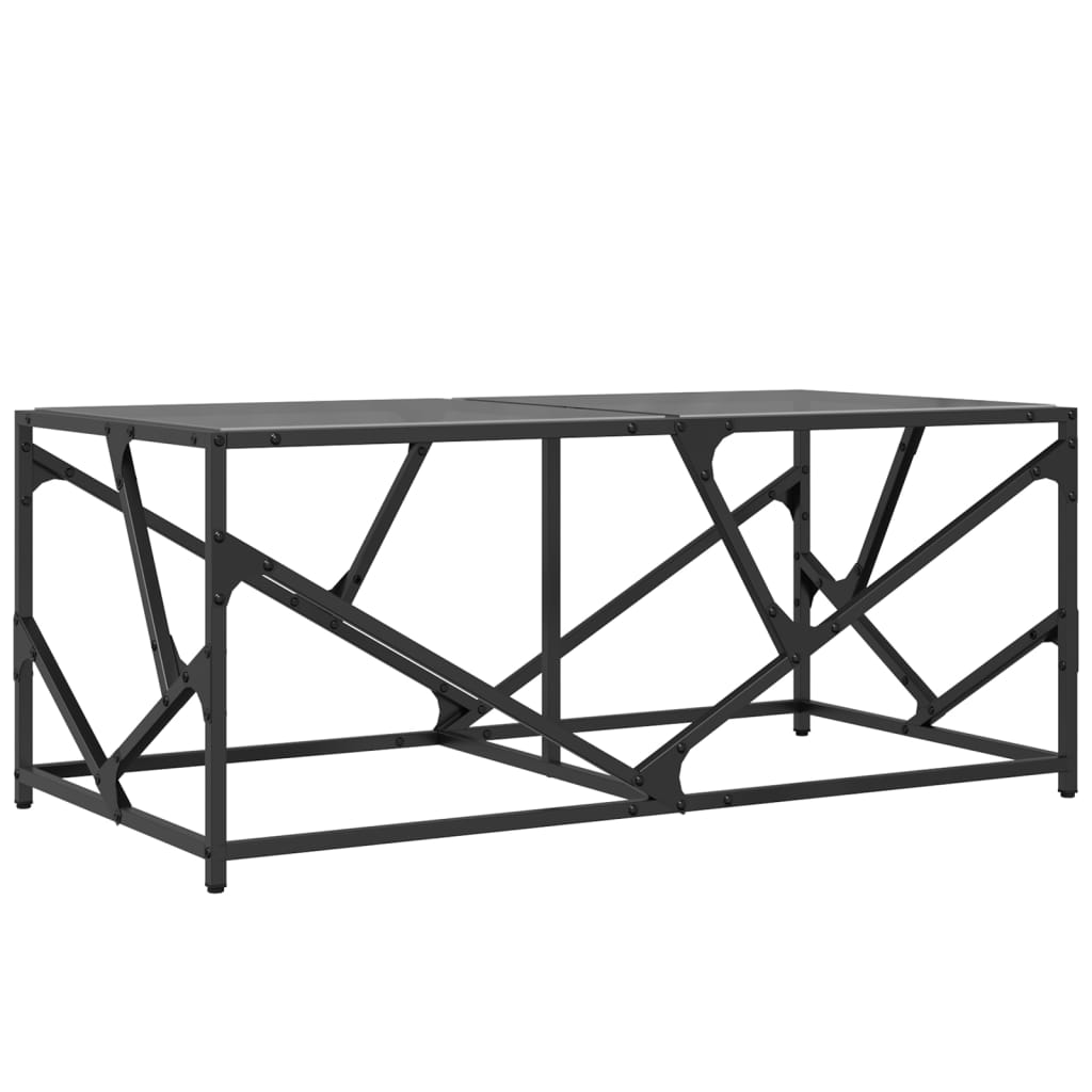 Coffee table with black top, 98.5x50x41cm, steel