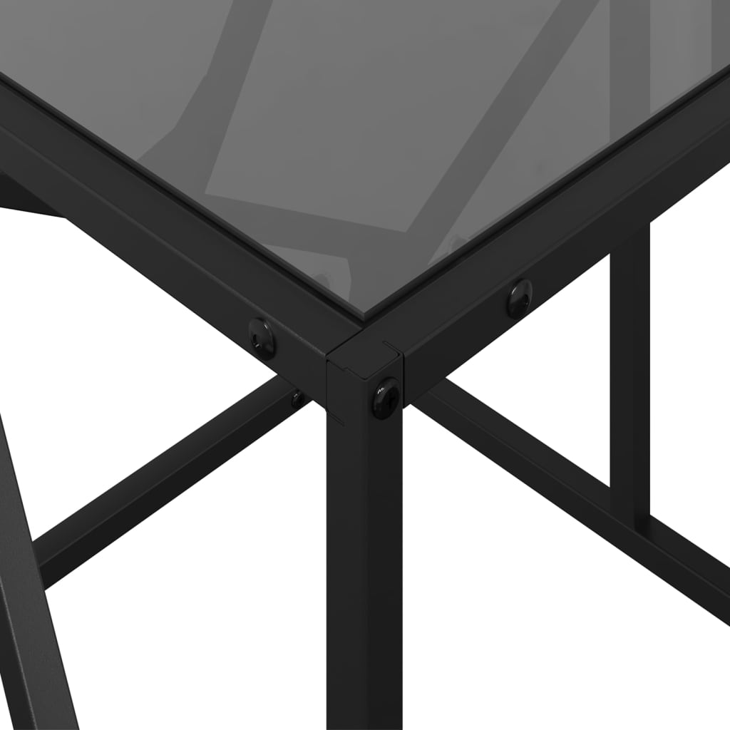 Coffee table with black top, 98.5x50x41cm, steel