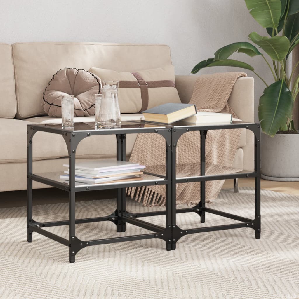 Coffee tables, 2pcs, 40x40x45cm, steel