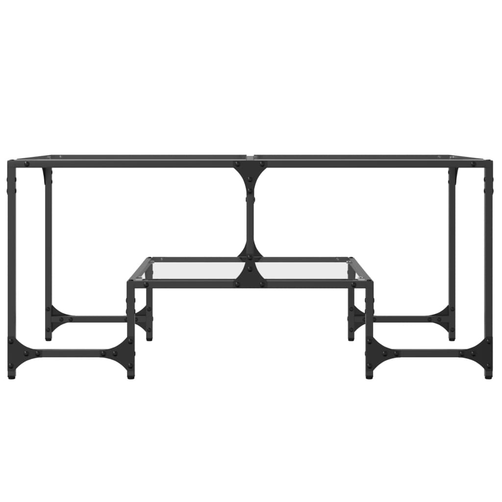 Coffee table with clear tabletop, 98.5x50x45cm, steel