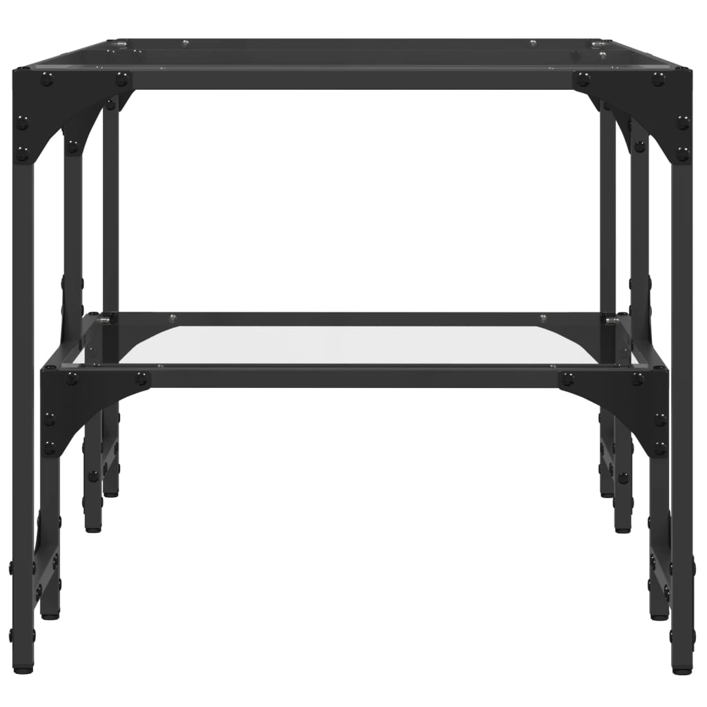 Coffee table with clear tabletop, 98.5x50x45cm, steel