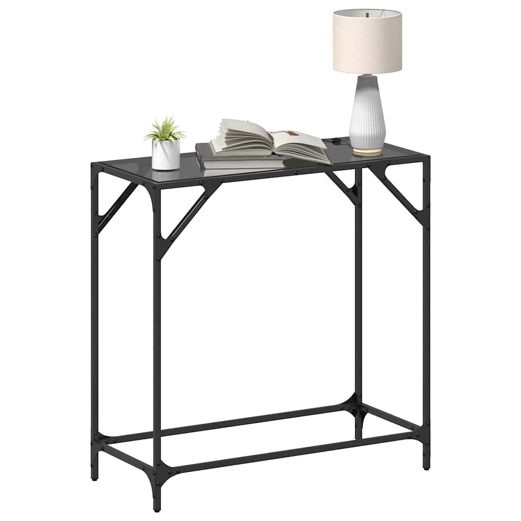 Konsoles galda virsma melna, 80x35x81cm, tērauds