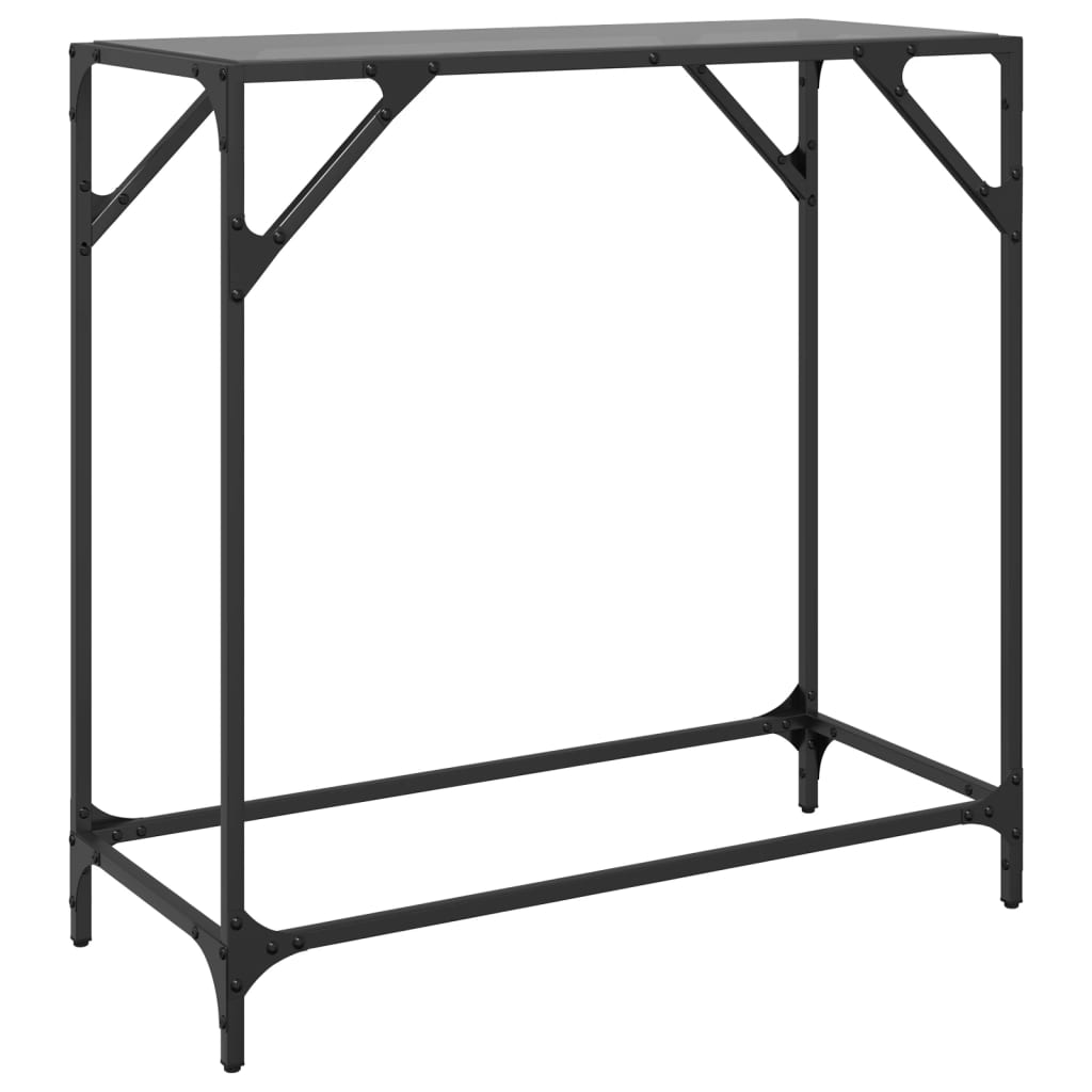 Konsoles galda virsma melna, 80x35x81cm, tērauds