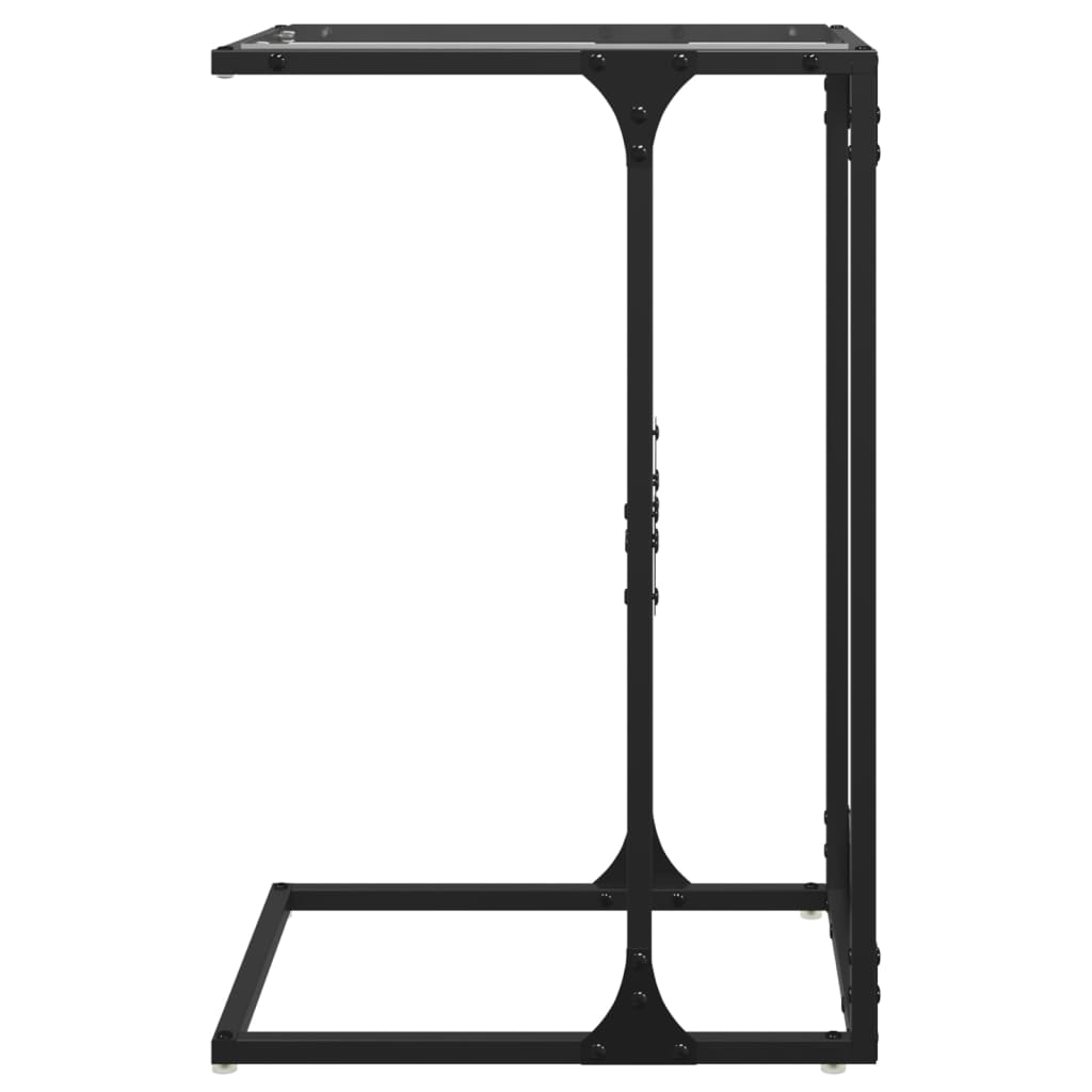 Side table with clear glass, 40x30x61.5cm, steel