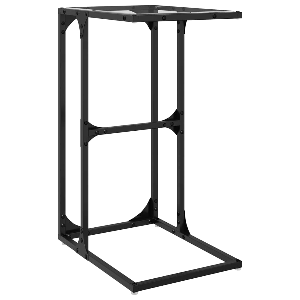 Side table with clear glass, 40x30x61.5cm, steel