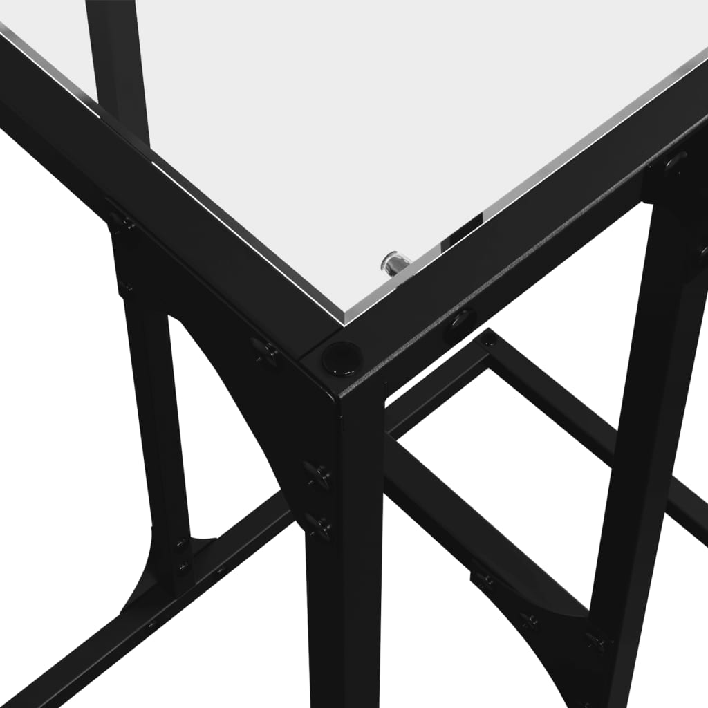 Side table with clear glass, 40x30x61.5cm, steel