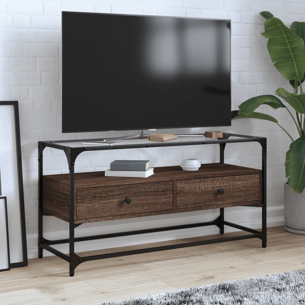 TV spintelė, ruda ąžuolo, 98x35x51cm, mediena