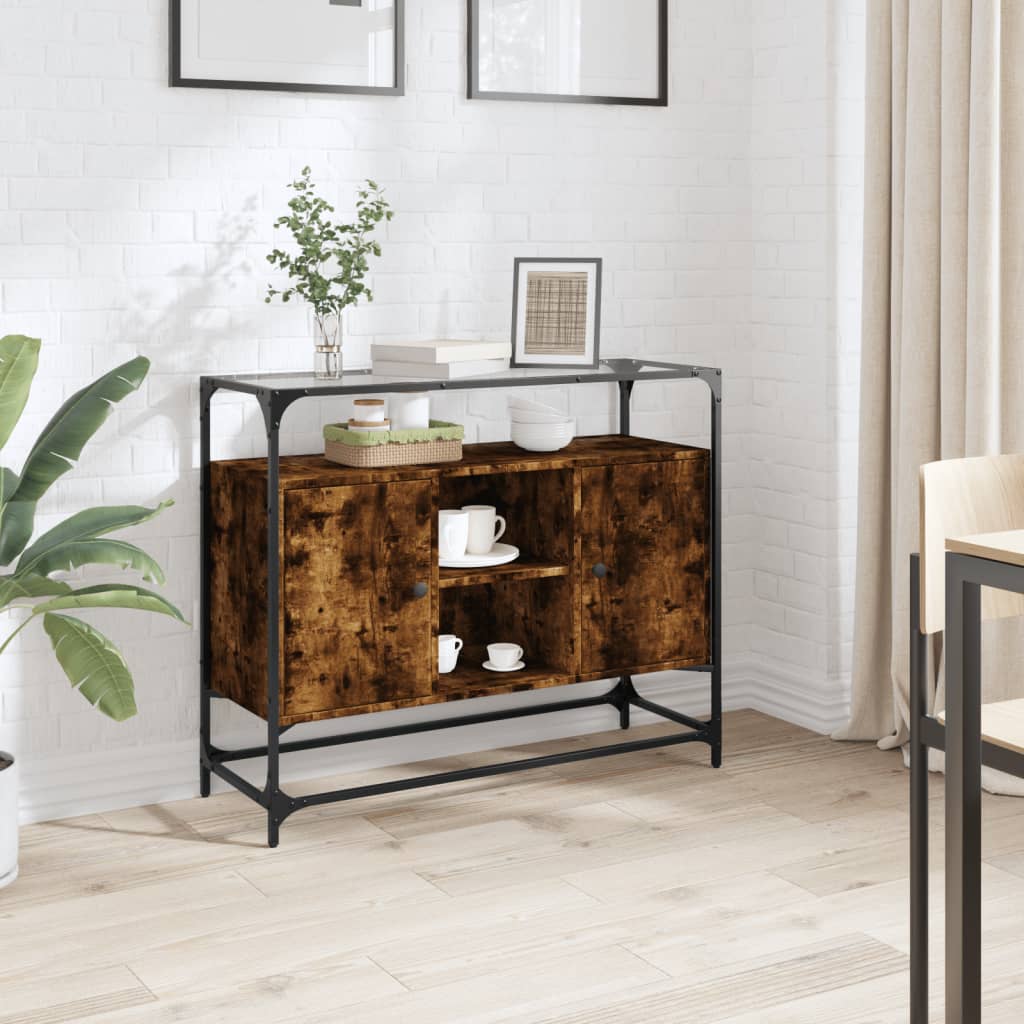 Sideboard, smoked oak, 98x35x81cm, wood