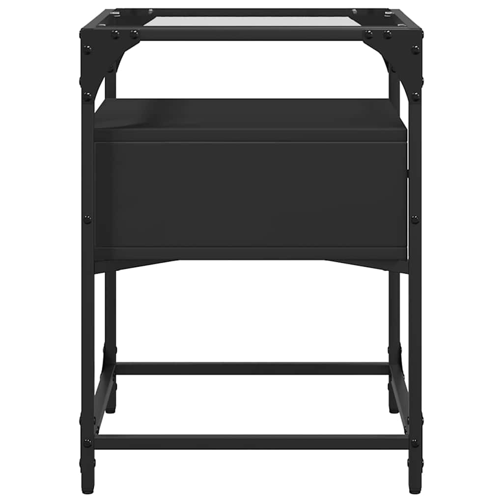 Bedside tables, 2 pcs., black, 40x40x55cm, engineered wood