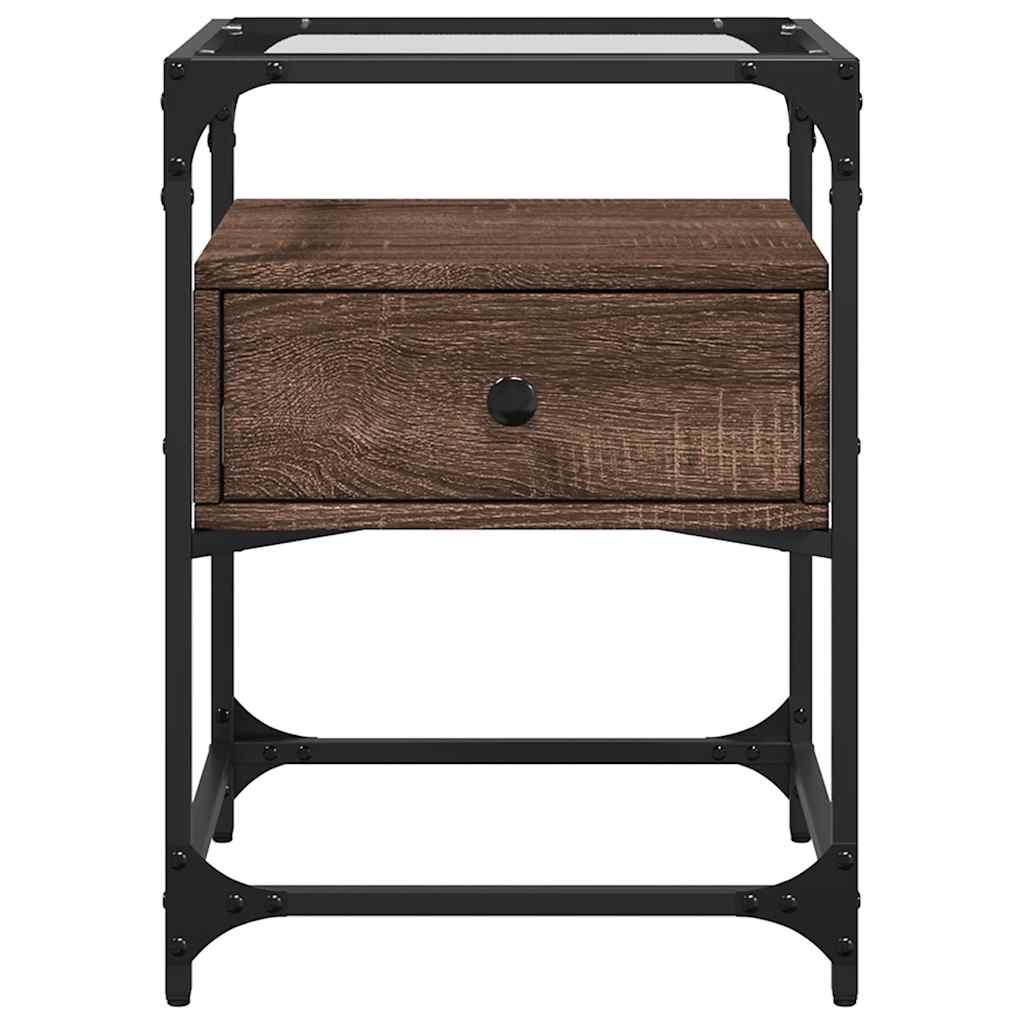 Nightstand, brown oak, 40x40x55cm, engineered wood