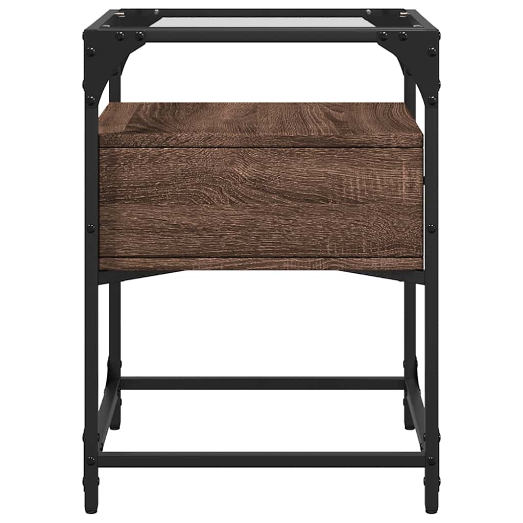 Nightstand, brown oak, 40x40x55cm, engineered wood