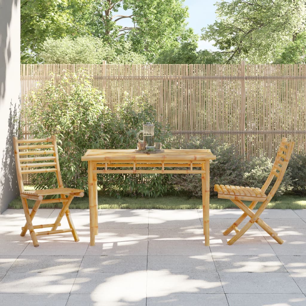 Garden Dining Table, 110x55x75cm, Bamboo