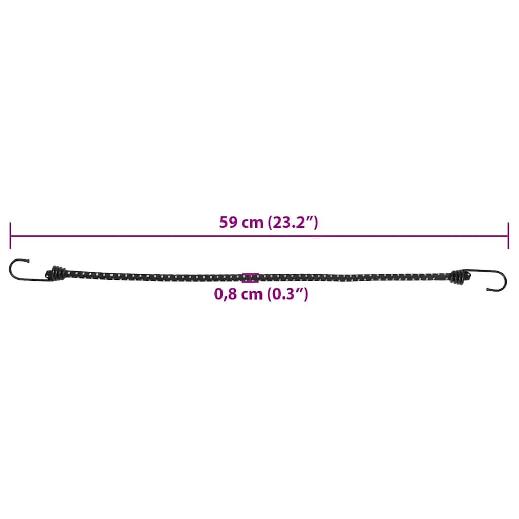 Bungee cords with straps and hooks, 50 pcs., 59cm