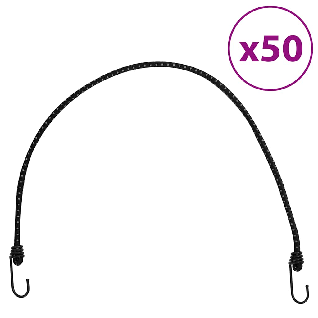Bungee Cords with Loops and Hooks, 50pcs, 88cm