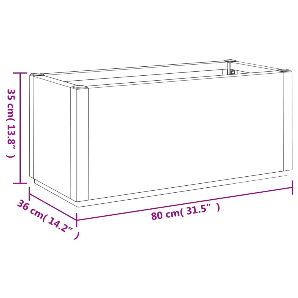 Sodo lovelis, baltos spalvos, 80x36x35cm, PP