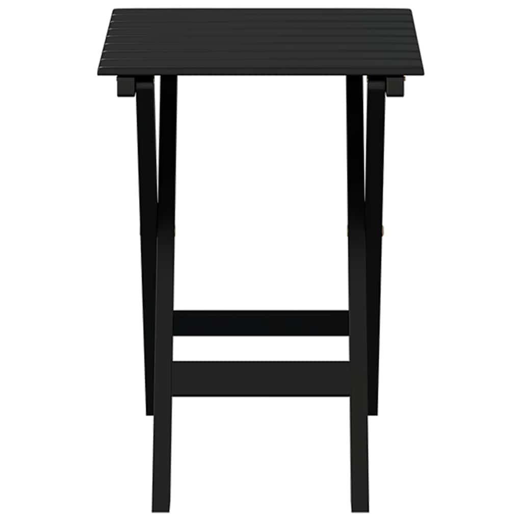 Side table, black, solid poplar, folding