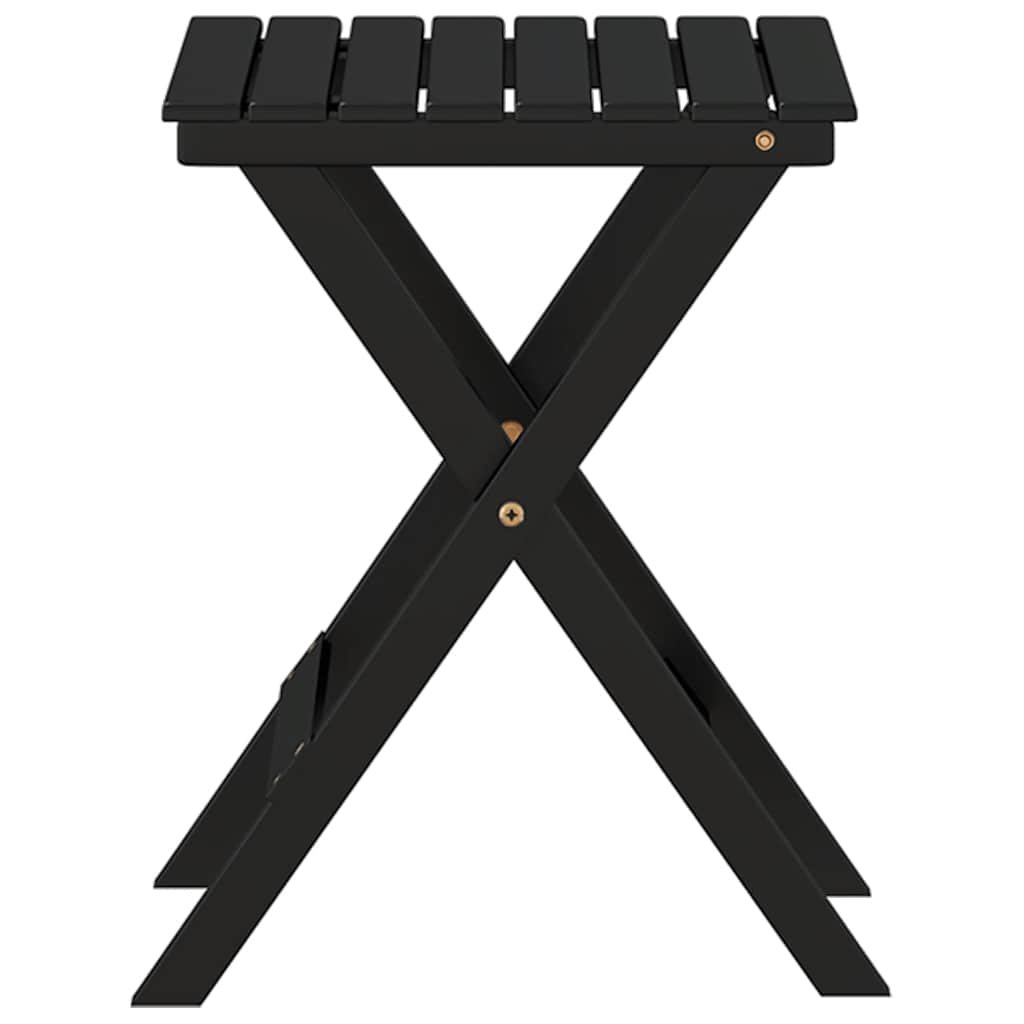 Side table, black, solid poplar, folding