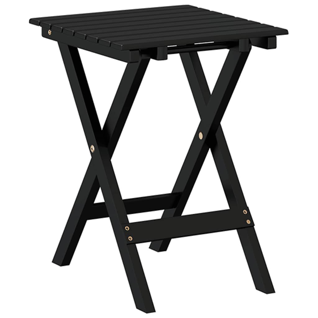 Side table, black, solid poplar, folding
